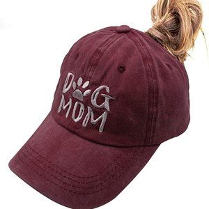 Dog Mom Baseball Cap in Maroon NWT
